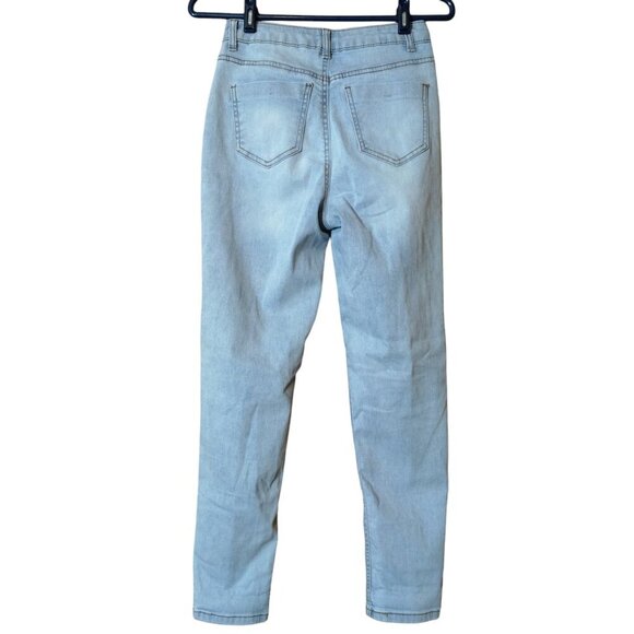 Vanilla Star Women's Size 1 Mom Jean High Rise Tapered Distressed Denim - Picture 5 of 5